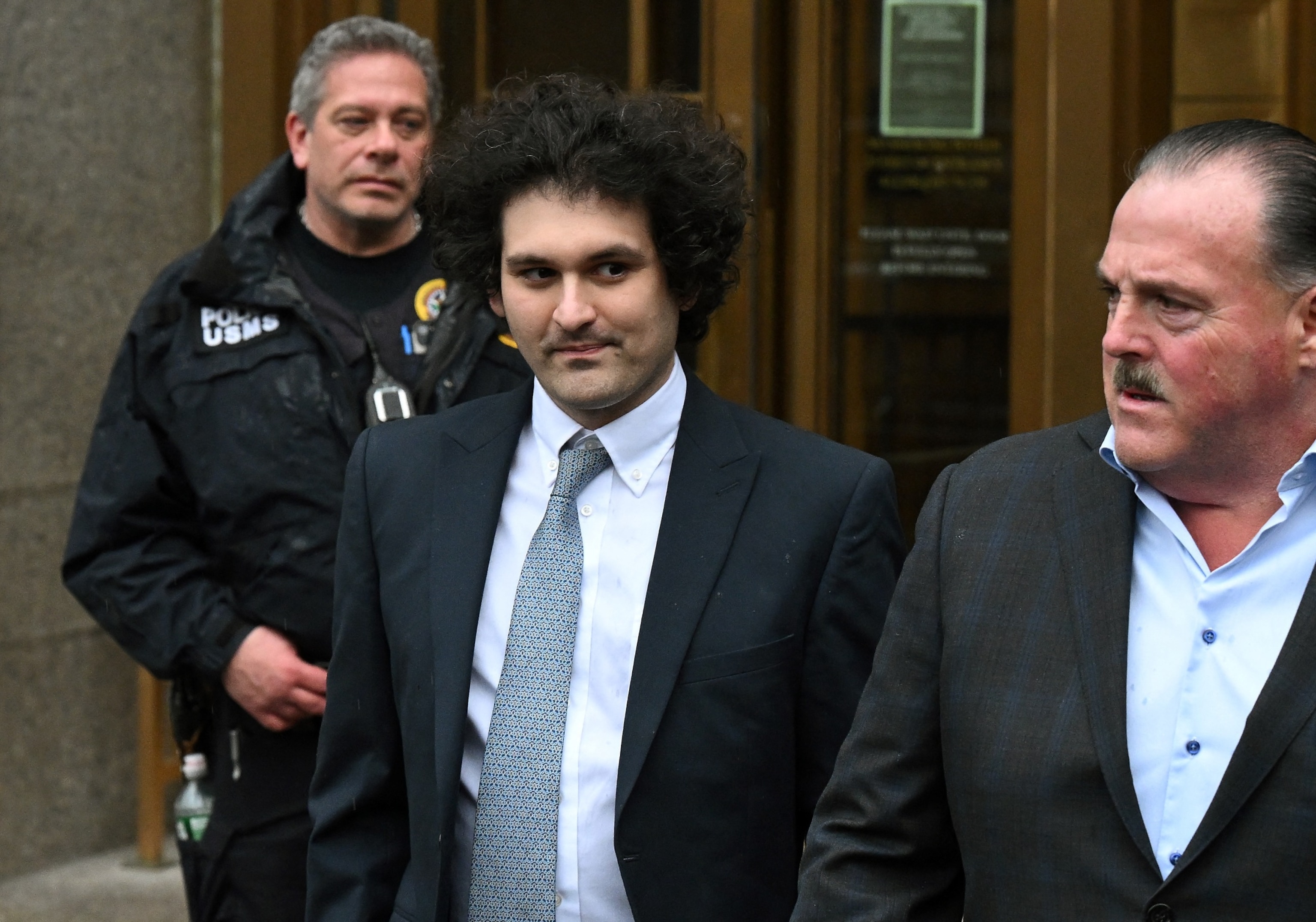 PHOTO: FTX founder Sam Bankman-Fried leaves the U.S. Federal Court in New York on Feb. 16, 2023.